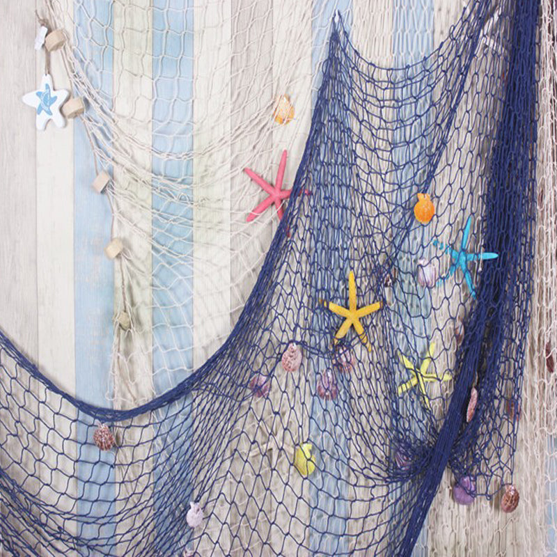 Decorative Cotton Fishing Net Nautical Wall Decor blue by HitMyNeed