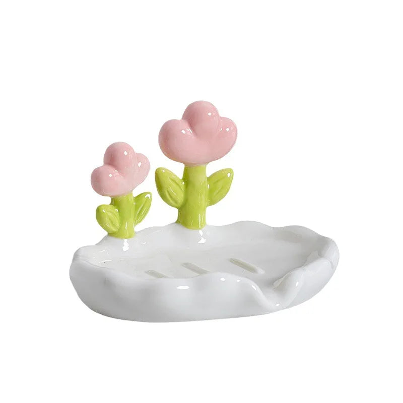 Decorative Flower Soap Dish with Drainage by HitMyNeed