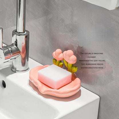 Decorative Flower Soap Dish with Drainage pink by HitMyNeed