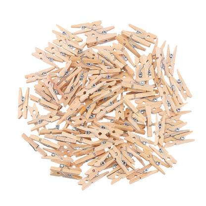 Decorative Mini Wooden Clips for DIY, 100 Pack by HitMyNeed