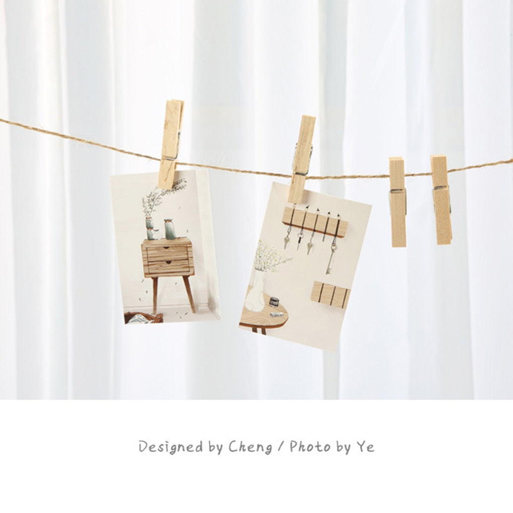 Decorative Mini Wooden Clips for DIY, 100 Pack by HitMyNeed