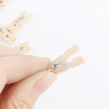 Decorative Mini Wooden Clips for DIY, 100 Pack by HitMyNeed