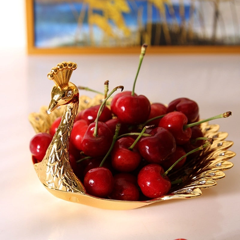 Decorative Peacock Fruit and Snack Plate by HitMyNeed