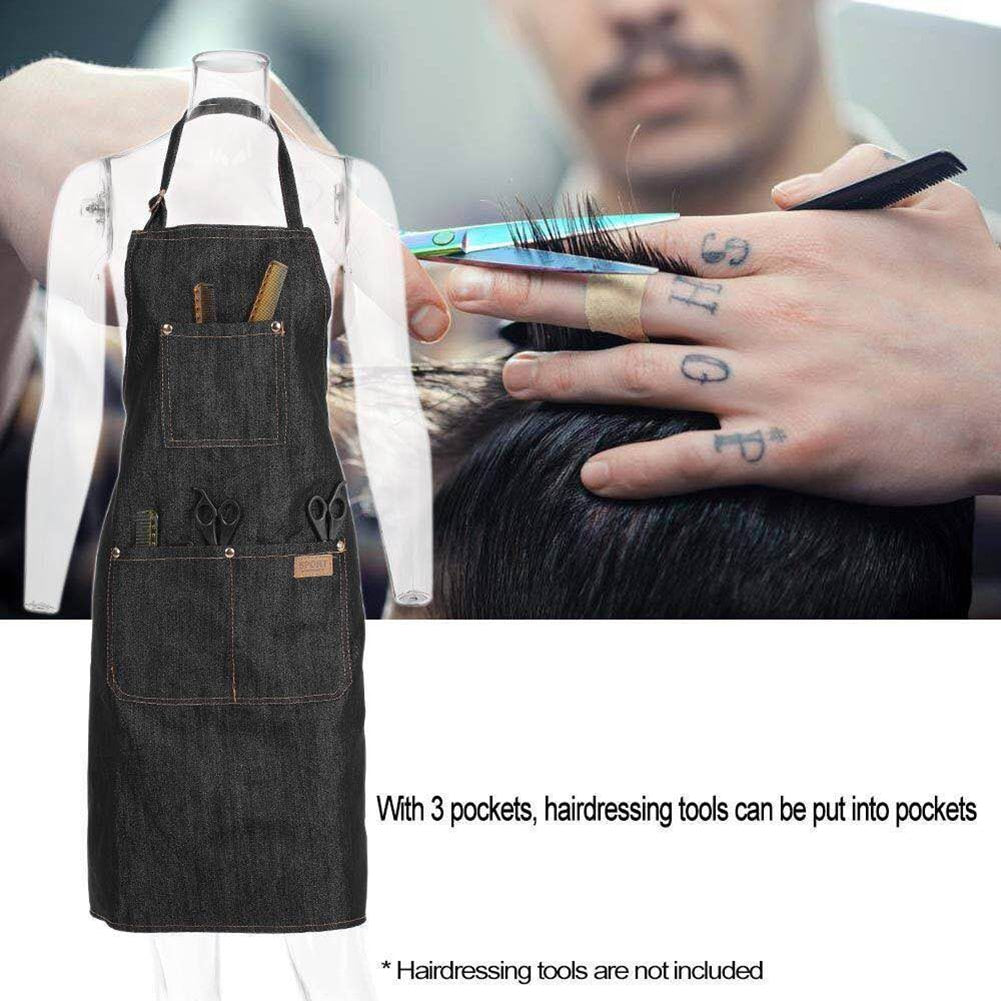 Denim Barber Shop Apron with Adjustable Straps by HitMyNeed