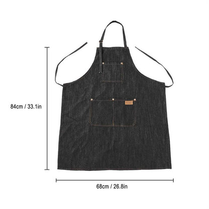 Denim Barber Shop Apron with Adjustable Straps by HitMyNeed