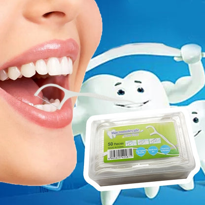 Dental Floss Picks Oral Care Set (50 Pieces) by HitMyNeed