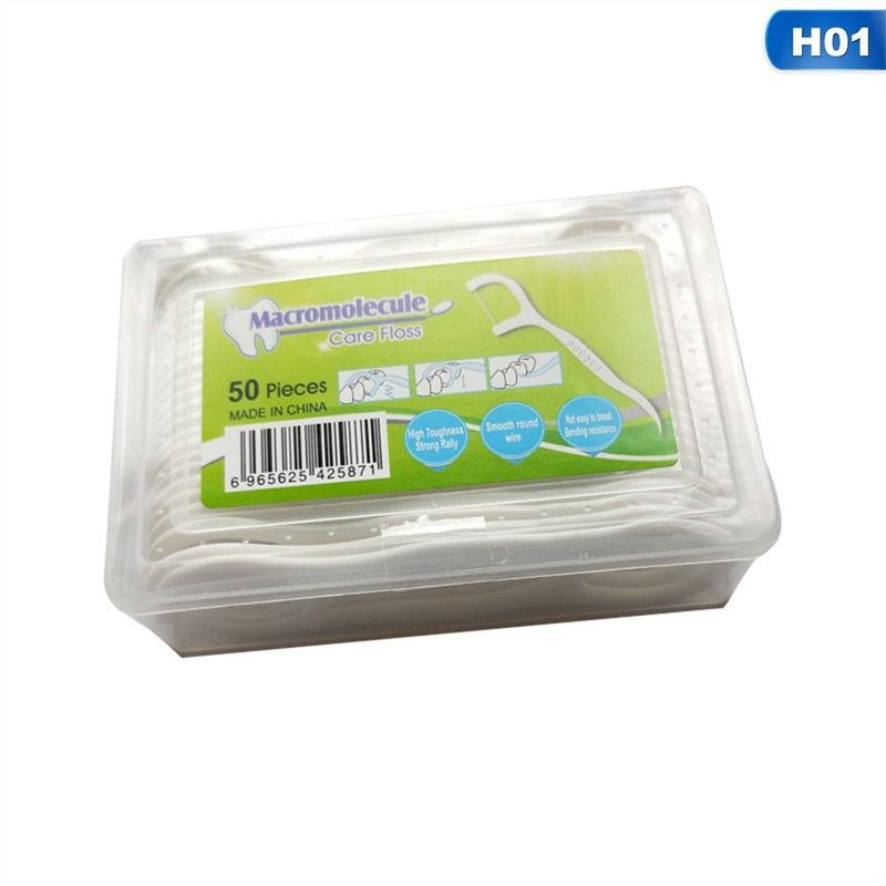Dental Floss Picks Oral Care Set (50 Pieces) by HitMyNeed