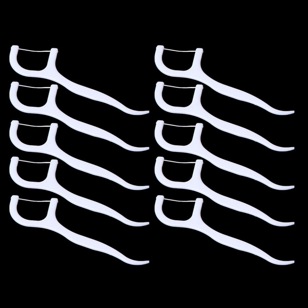 Dental Floss Picks with Handles (50 Pack) by HitMyNeed