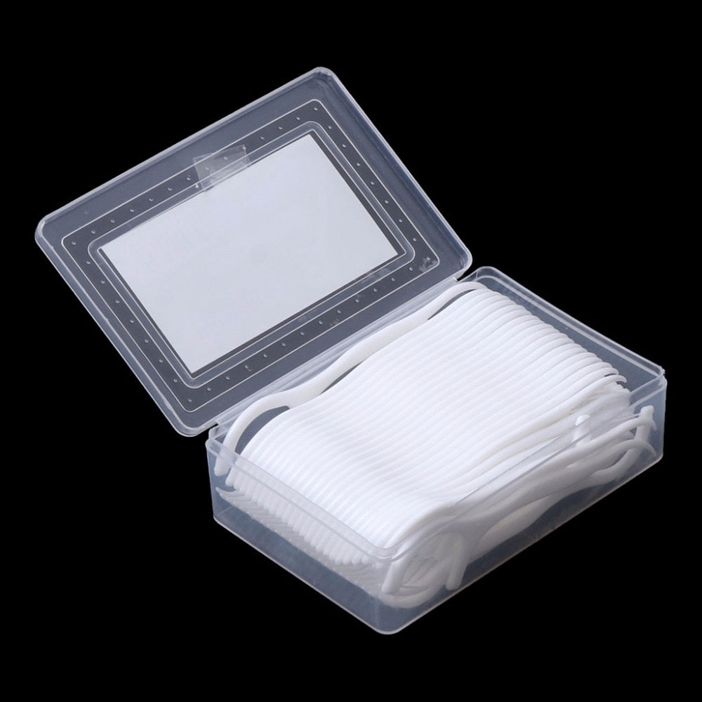 Dental Floss Picks with Handles (50 Pack) by HitMyNeed