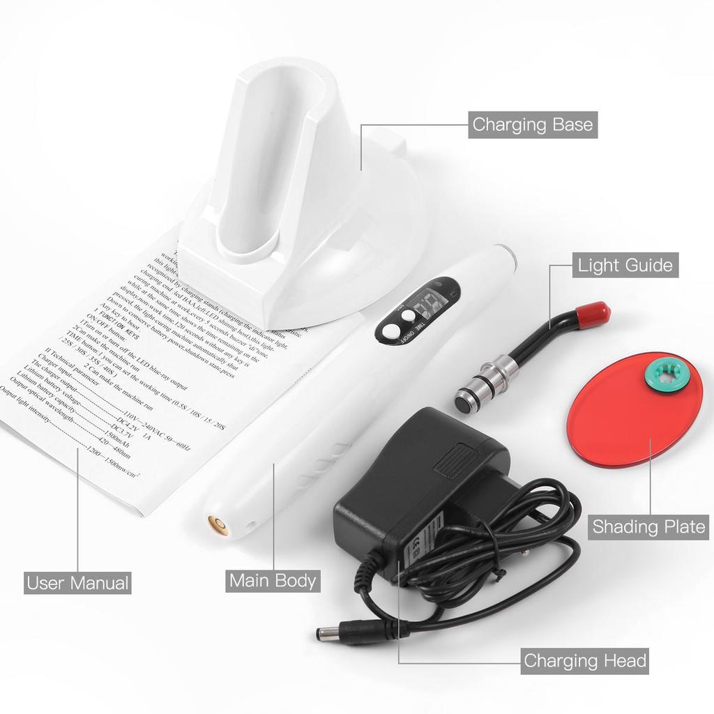 Dental Wireless LED Curing Light 1200-1500 mW/cm² by HitMyNeed