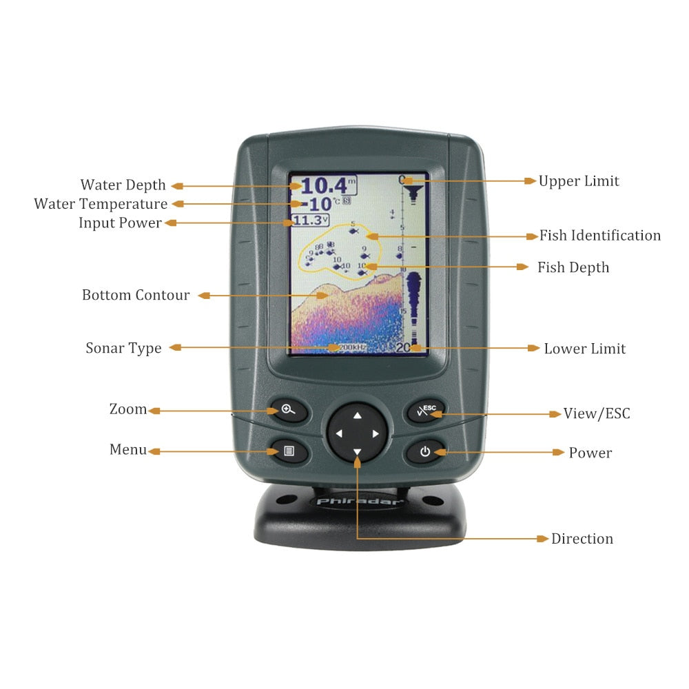 Depth Finder Fish Detector with Dual Beam Sonar by HitMyNeed
