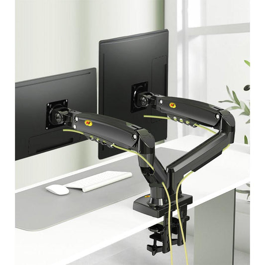 Desk Clamp Dual Monitor Mount for 17-27" Screens by HitMyNeed