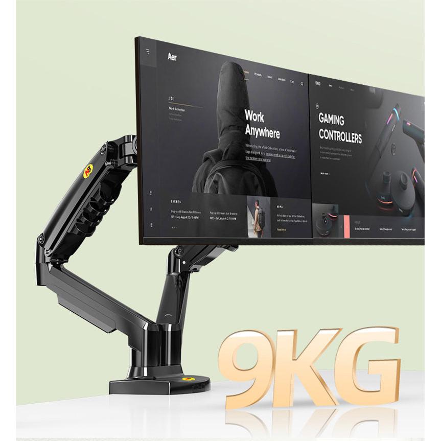 Desk Clamp Dual Monitor Mount for 17-27" Screens by HitMyNeed