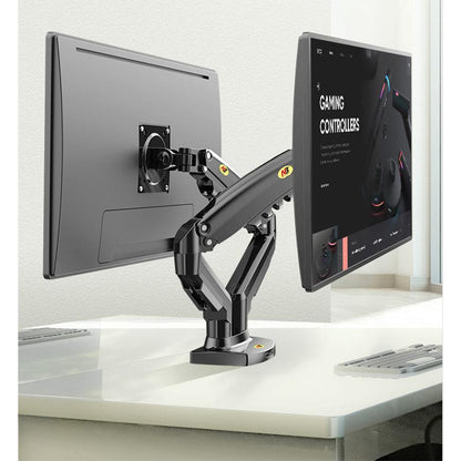 Desk Clamp Dual Monitor Mount for 17-27" Screens by HitMyNeed