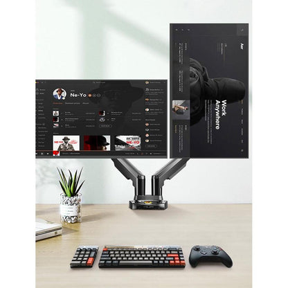 Desk Clamp Dual Monitor Mount for 17-27" Screens by HitMyNeed