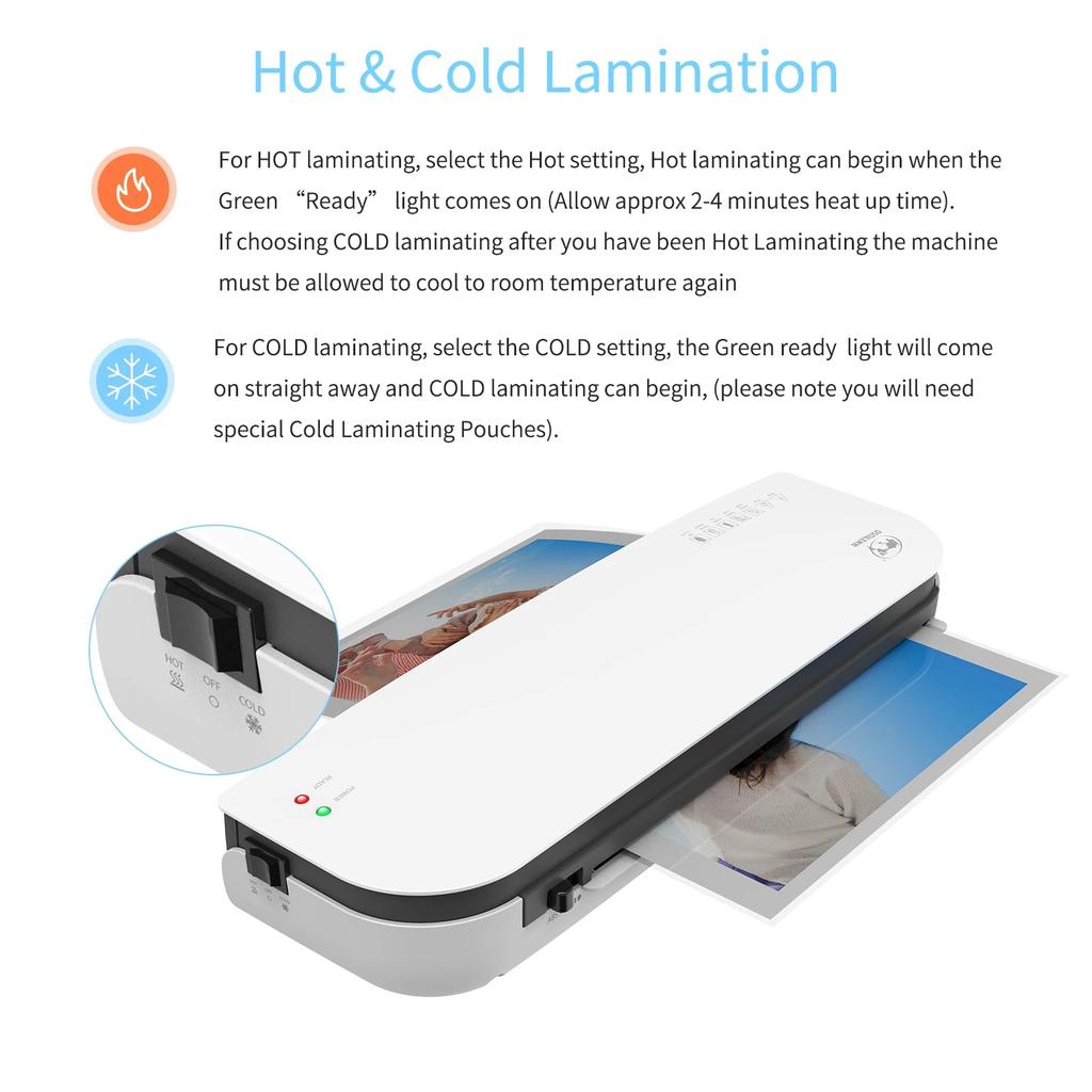 Desktop A4 Laminator Hot & Cold 2-Roller 9" Width by HitMyNeed