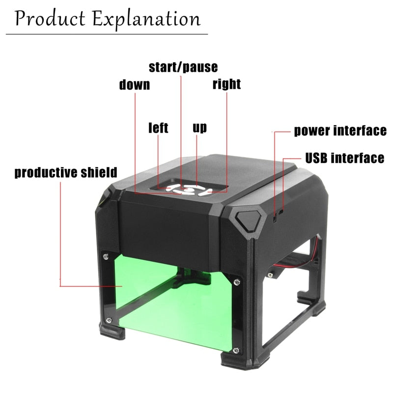 Desktop Laser Engraver Etching Machine 1.3kg by HitMyNeed