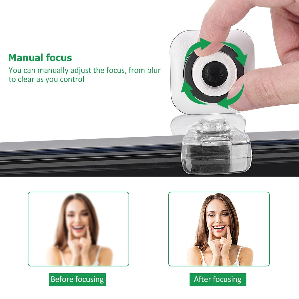 Desktop Webcam with Built-In Microphone 480p USB by HitMyNeed