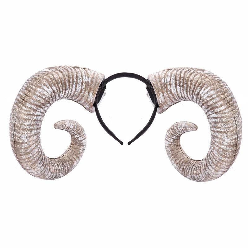 Detachable Ox Horn Headband for Festivals & Parties white by HitMyNeed