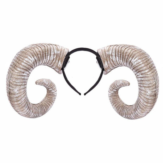 Detachable Ox Horn Headband for Festivals & Parties white by HitMyNeed