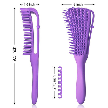 Detangler Brush for Curly Hair 3A-4C, Black by HitMyNeed