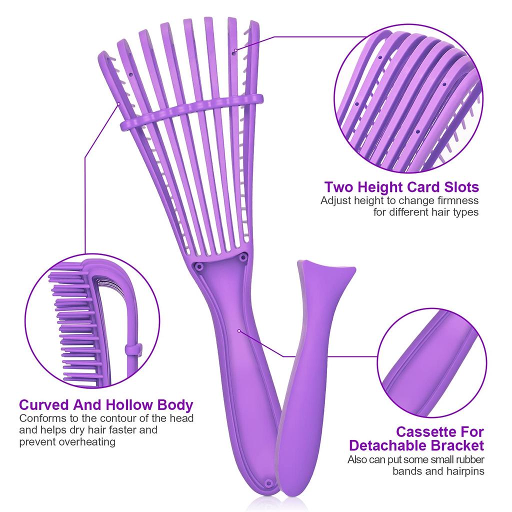 Detangler Brush for Curly Hair 3A-4C, Black by HitMyNeed