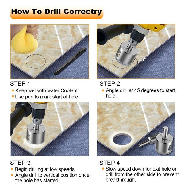 Diamond Drill Bit Hole Saw Set 6-50mm (15 Piece) by HitMyNeed