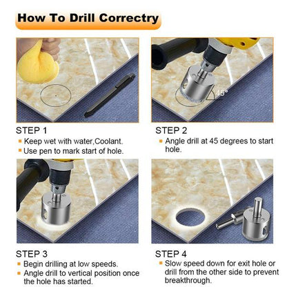 Diamond Drill Bit Hole Saw Set 6-50mm (15 Piece) by HitMyNeed