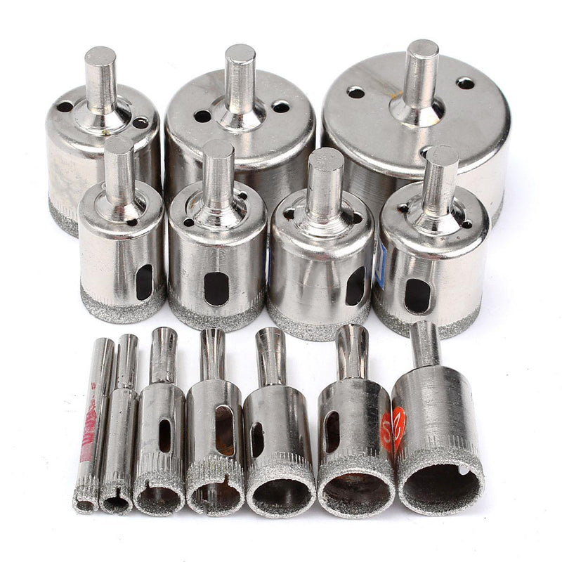 Diamond Drill Bit Hole Saw Set 6-50mm (15 Piece) by HitMyNeed