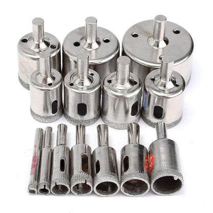 Diamond Drill Bit Hole Saw Set 6-50mm (15 Piece) by HitMyNeed