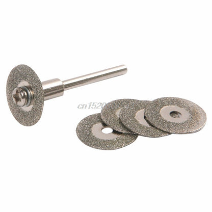 Diamond Drill Bit Round Blades Set (5 Discs + Mandrel) by HitMyNeed