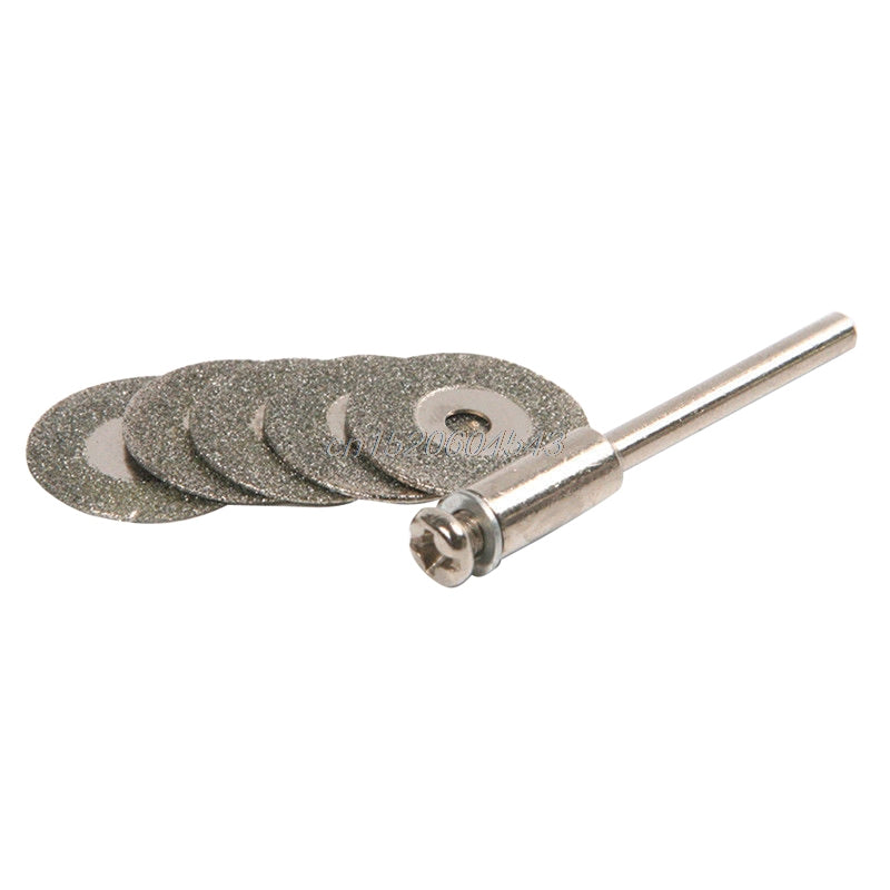 Diamond Drill Bit Round Blades Set (5 Discs + Mandrel) by HitMyNeed
