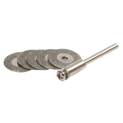 Diamond Drill Bit Round Blades Set (5 Discs + Mandrel) by HitMyNeed