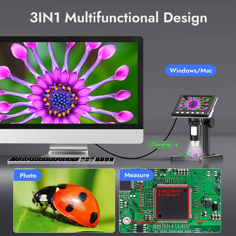 Digital 1000X Coin & Soldering Microscope 1080P by HitMyNeed