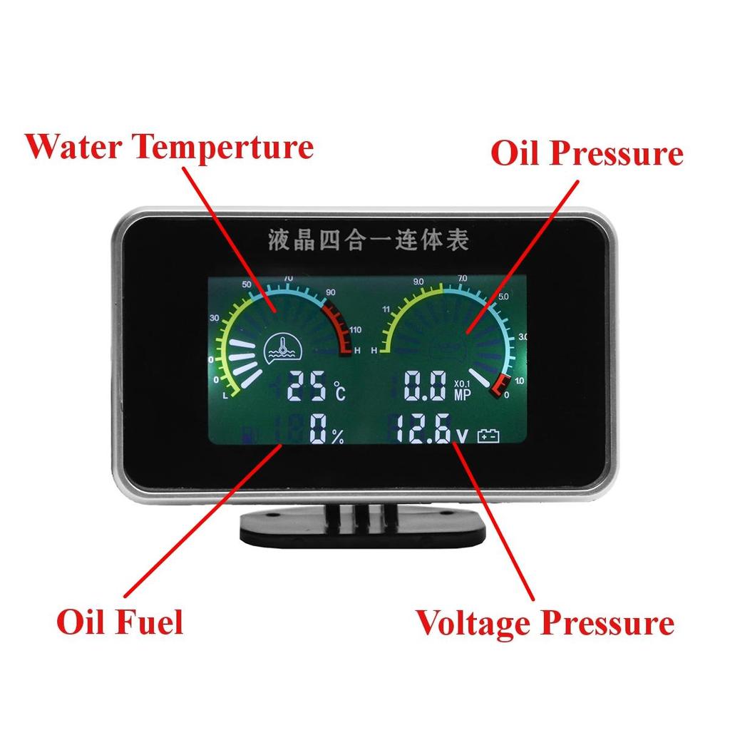 Digital 4‑in‑1 Fuel Pressure Gauge with LCD Display by HitMyNeed