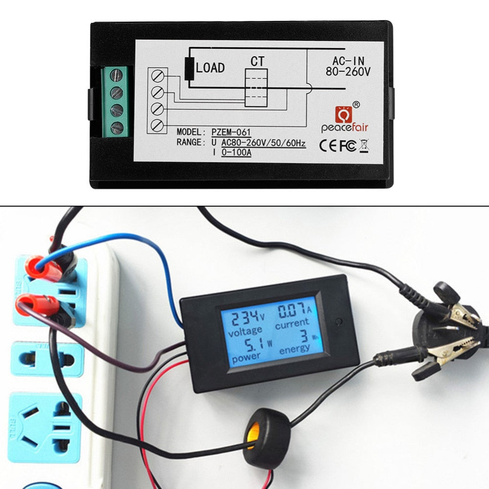 Digital AC Power Meter with LCD Display 100A by HitMyNeed