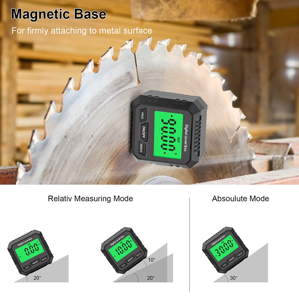 Digital Angle Finder Level Box with Magnetic Base by HitMyNeed