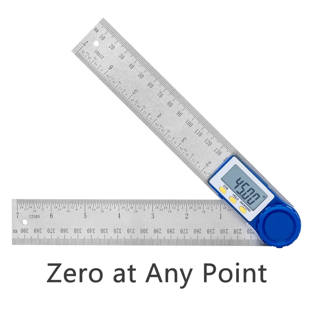 Digital Angle Ruler with LCD, 400mm Stainless Steel by HitMyNeed