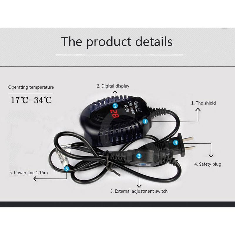 Digital Aquarium Heater with Temp Controller k-50-50w by HitMyNeed