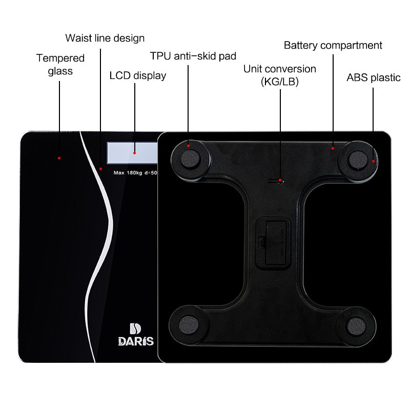 Digital Bathroom Scale with LCD Display 180kg by HitMyNeed