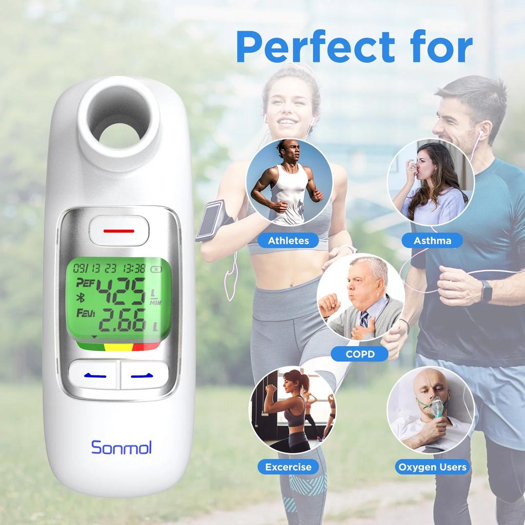 Digital Bluetooth Peak Flow Meter Home Spirometer by HitMyNeed