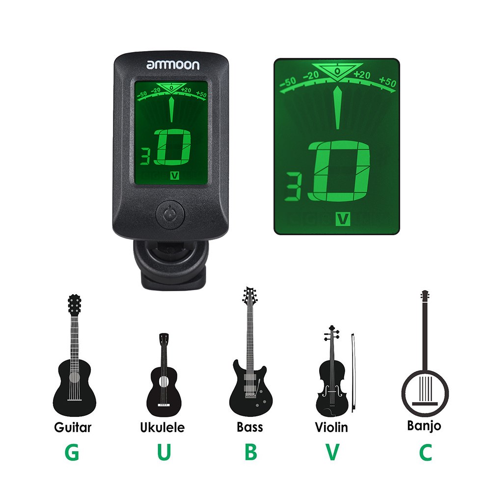 Digital Clip-On Guitar Tuner with 360° LCD Display by HitMyNeed