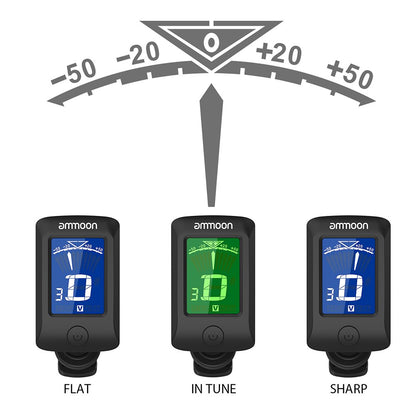 Digital Clip-On Guitar Tuner with 360° LCD Display by HitMyNeed