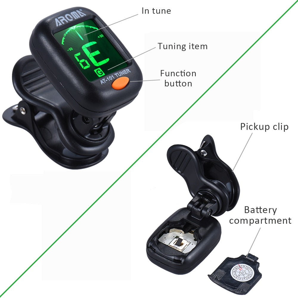 Digital Clip-On Guitar Tuner with LCD Display by HitMyNeed