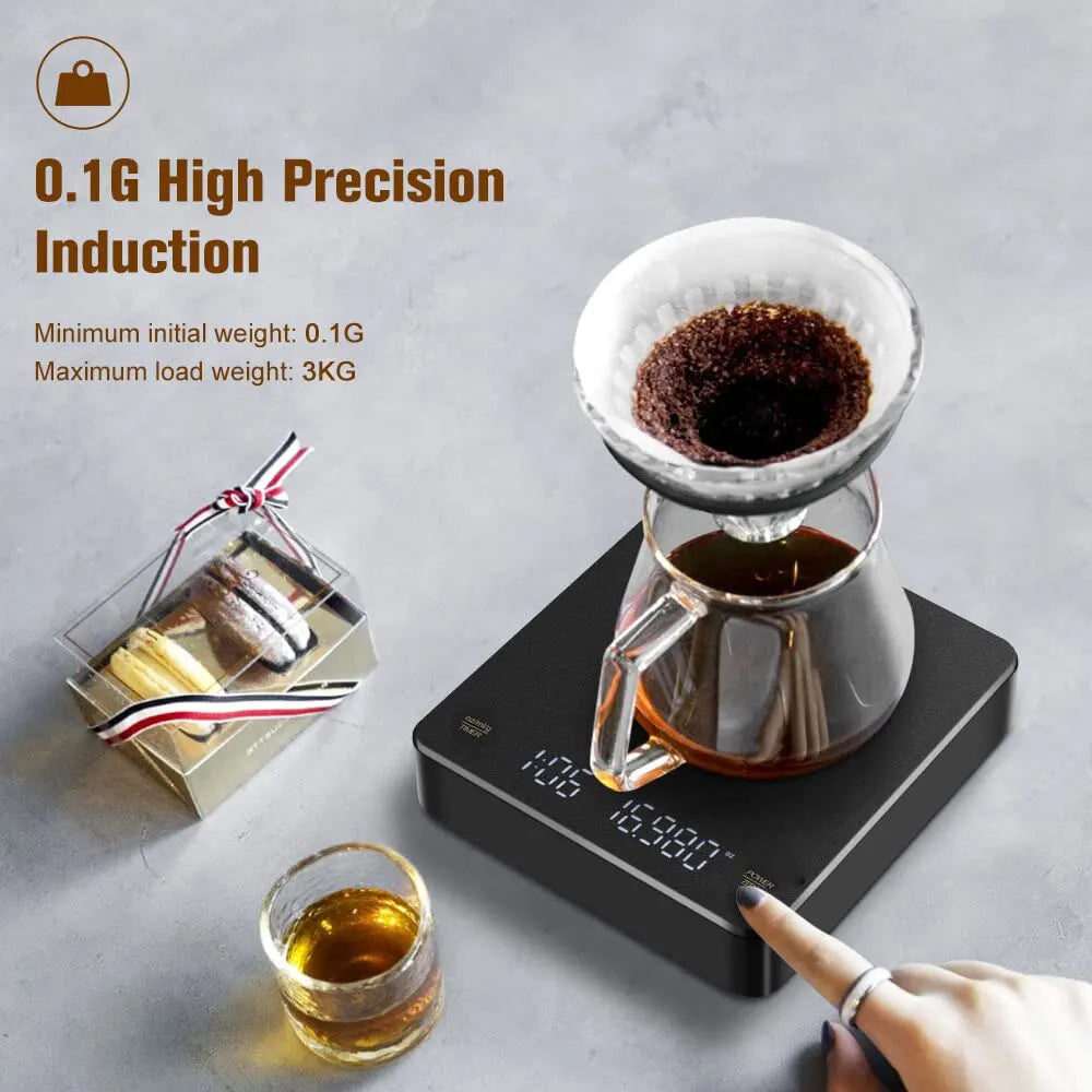 Digital Coffee Scale with Timer, 0.1g Precision, 3kg by HitMyNeed