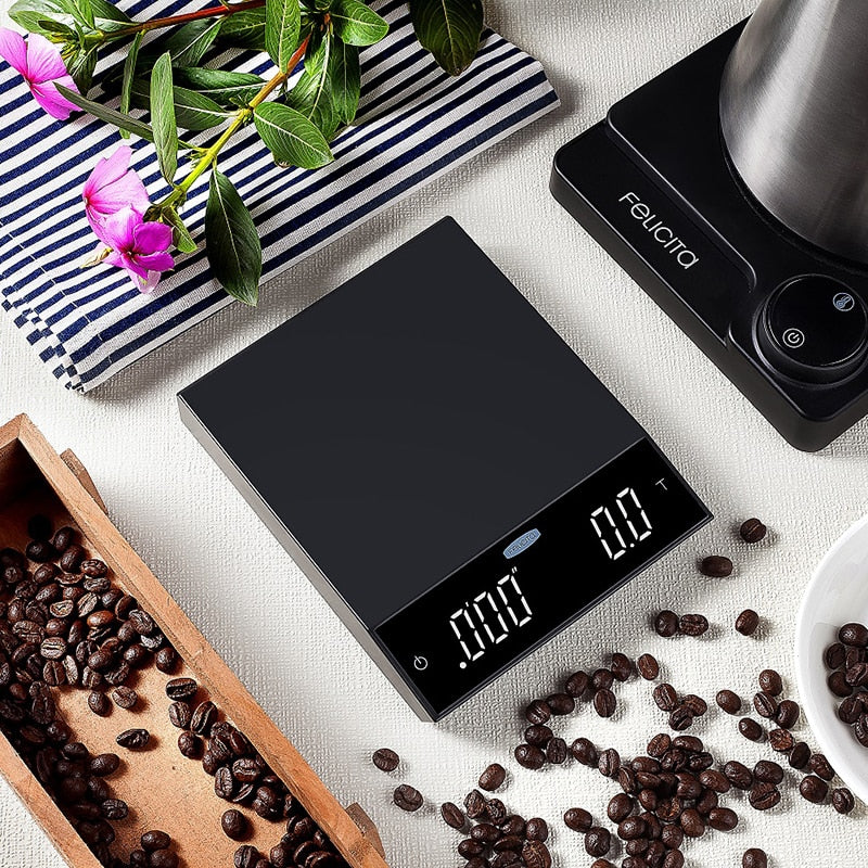 Digital Coffee Scale with Timer and Bluetooth, 2kg by HitMyNeed
