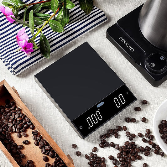 Digital Coffee Scale with Timer and Bluetooth, 2kg by HitMyNeed