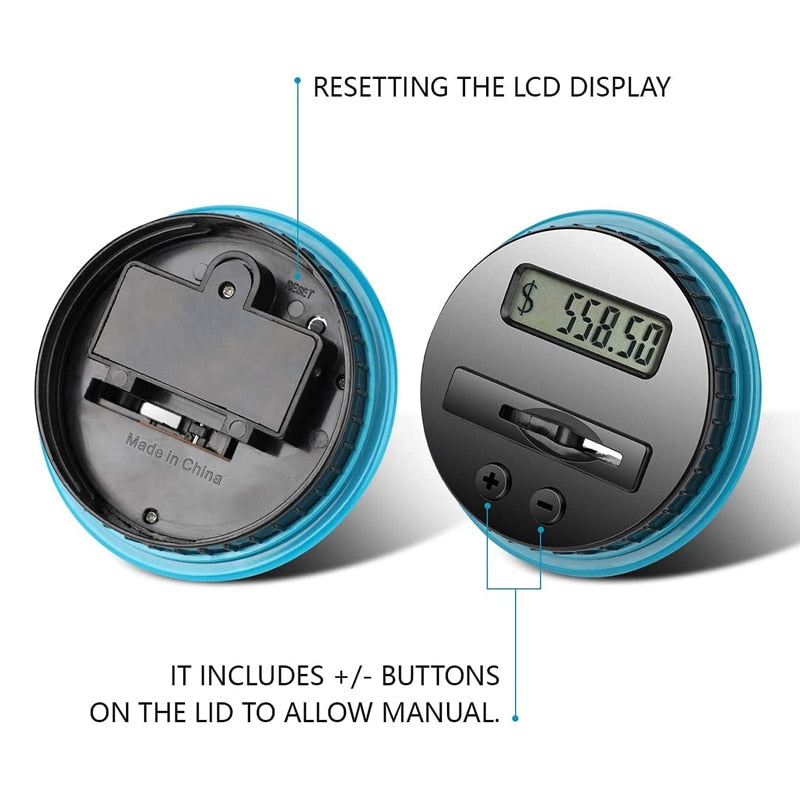 Digital Coin Counting Piggy Bank 1.8L with LCD Display by HitMyNeed
