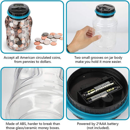 Digital Coin Counting Piggy Bank 1.8L with LCD Display usd by HitMyNeed