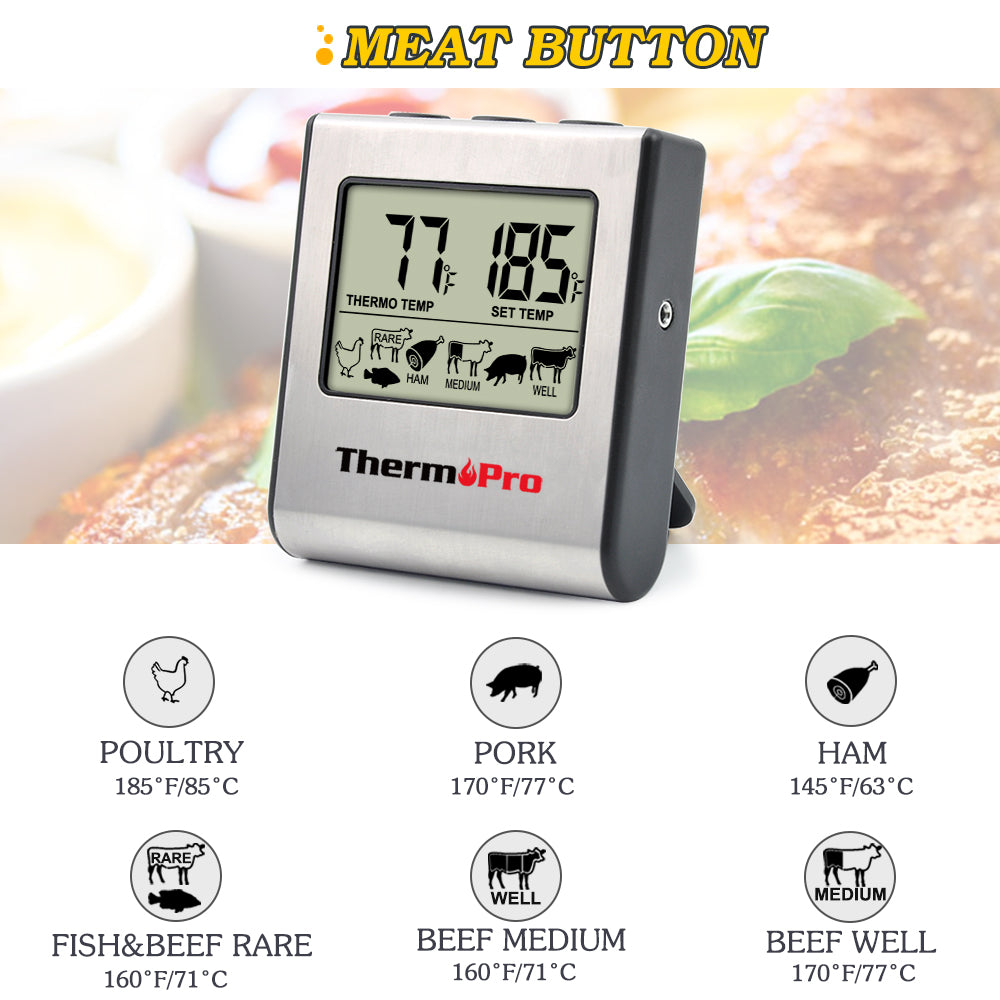 Digital Cooking Thermometer with Timer and Probe by HitMyNeed